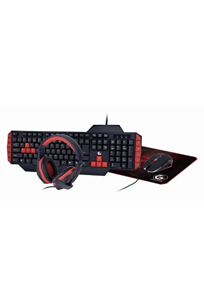 Gembird Kit de gaming Ultimate 4-în-1 Tastatură, Mouse 2400 DPI, Mousepad, Că...