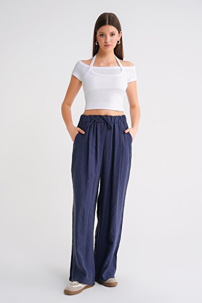 Hiccup Mixray High-Leg pleated Modal Palazzo Pants with drawstring