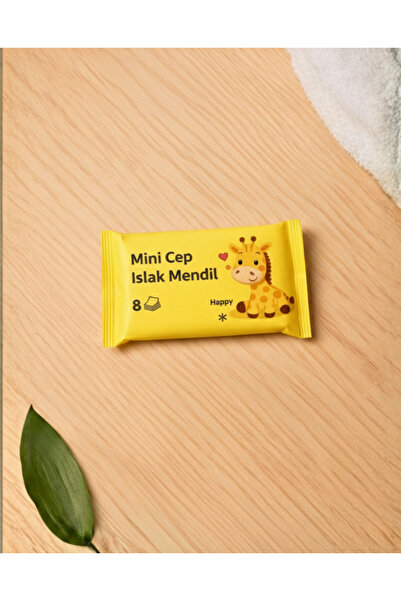 OMAC 1 Adet Mini Cep Islak Mendil Kokusuz Temizlik Bezi 1 Paket Çocuk Okul Ça...