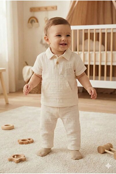 Valia Baby مجموعة LittleBoy Muslin مكونة من قطعتين
