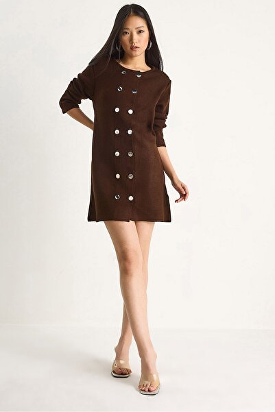 Hiccup LUCCI Knit Mini Dress with Buttoned