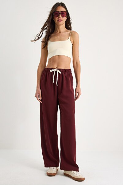 Hiccup Comfortable High-Leg, wide and elastic trousers, Bianco Lucci