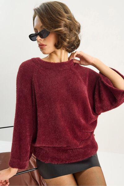 Hiccup LUCCI Textured knitted sweater with round collar