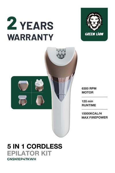 Green Lion 5 in 1 Cordless Epilator Kit