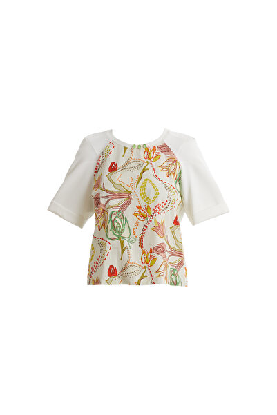 GIZIA SPORT Renkli Desenli Kısa Kollu T-shirt