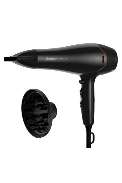 Arzum AR5142 Hairstar Profesyonel Saç Kurutma Makinesi 2300 W, 2 Hız, 3 Isı Ayarı, Siyah