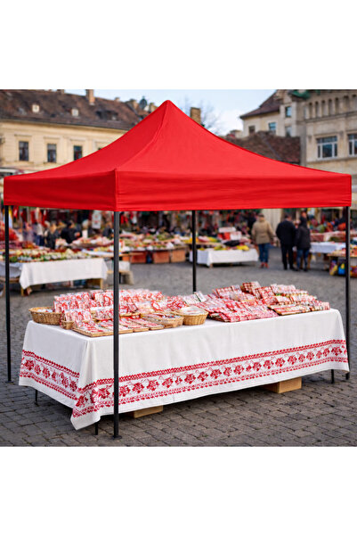 CORT , Foldable pavilion-MARTISOR, 2.5x2.5 meters, metal structure, Waterproof