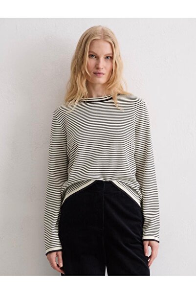 Marc O'Polo Yuvarlak Yaka %100 Pamuk Çizgili Kazak