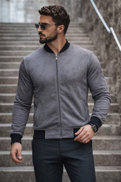 comstar Men's Basic Slim Fit Smoked Nubuck Jacket