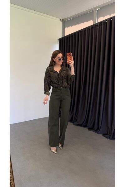 elif teke Porkas Yeşil Naturel Paça Jean