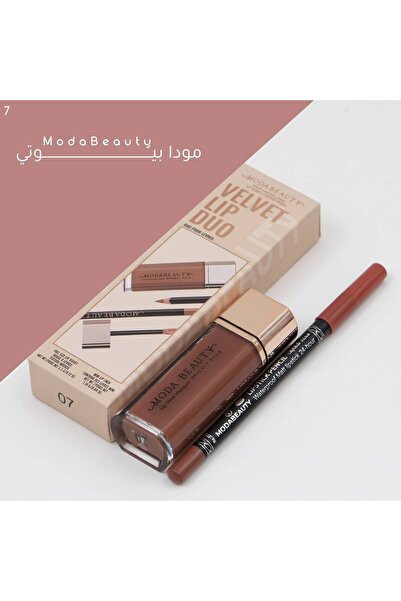 Moda Beauty طقم مودا بيوتي 007 – محدد + ليب جلوس مخملي