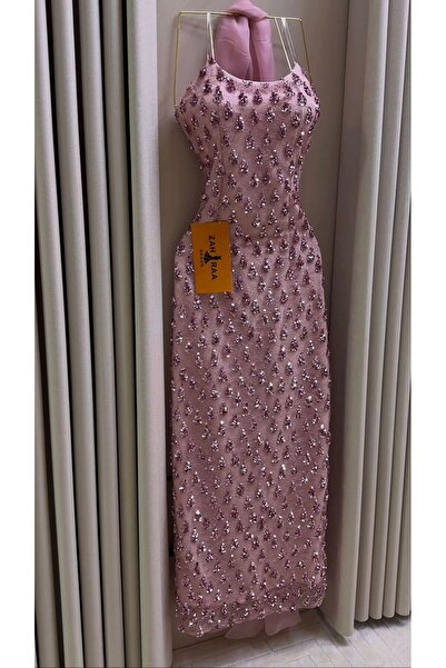 ZAHRAA BRAND Barbie evening dress with embroidered trim