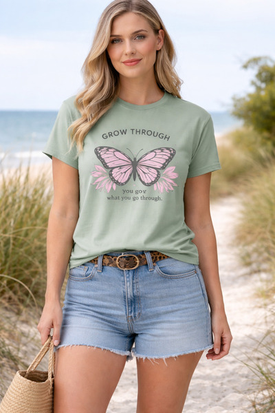 herkesemoda Tricou de bază cu imprimeu Grow Through