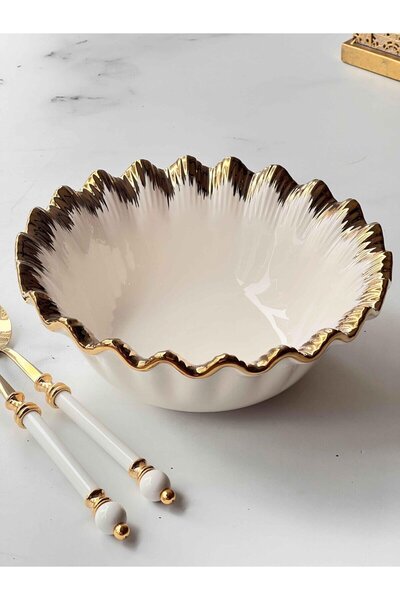 ROY KING Sofia Gold Round Salad Bowl 26*9