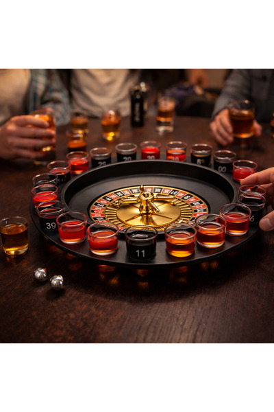 OEM Joc Ruletă pentru Petreceri cu Pahare Shot (16 pahare) + 2 bile, 21+, Par...