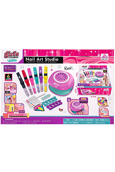 OEM Комплект за маникюр с мини сушилня за нокти 3 в 1, 6 писалки за лакове за...