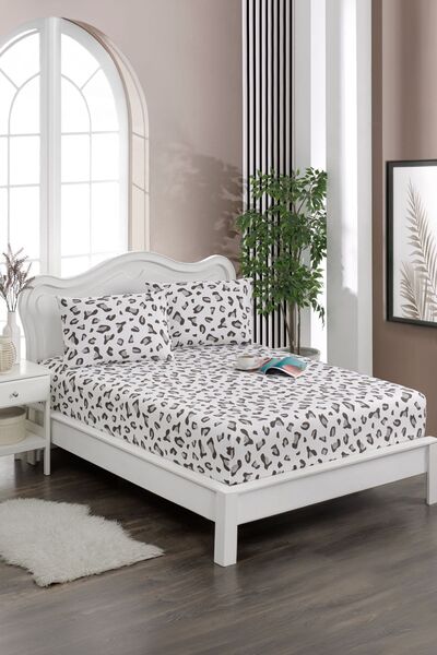 Valezium Leopar Akfil Fabric Elastic Fitted Pillowcase Set