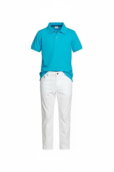 Zeta Group زي عرض للأولاد باللون الفيروزي مع بنطلون أبيض 23 أبريل - فيروزي - ...