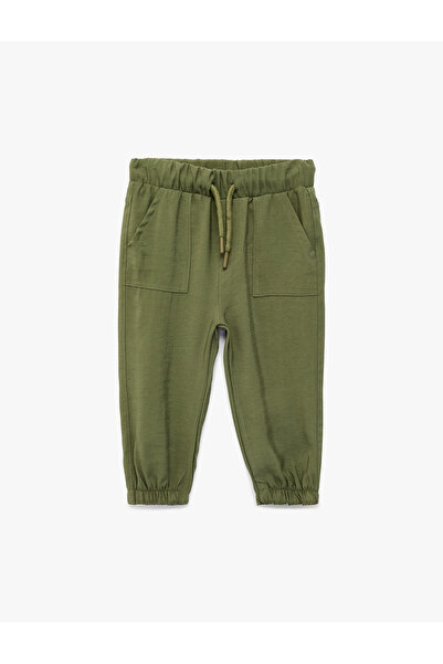 Koton Pantaloni jogger basic din amestec modal, cu talie din bumbac și șireturi