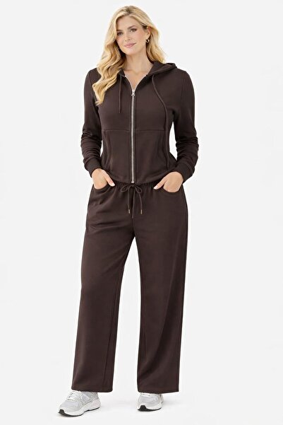 CHEVALIER FASHION Women’s Zip-Up Hoodie & Wide-Leg Pants Set – Relaxed Fit Lo...