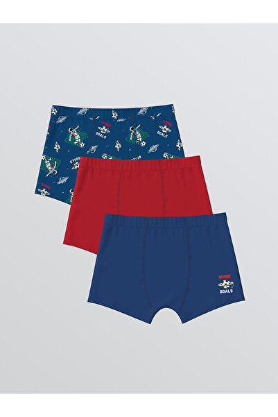 LC Waikiki Özmarka New Season Printed Boys' Boxer 3-Piece Set