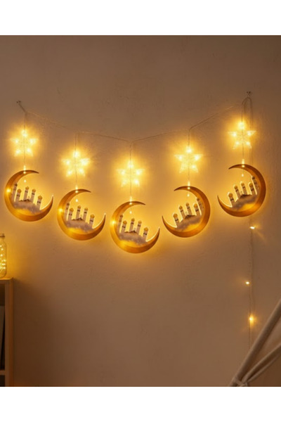 CT STONES Iluminat LED Ramadan pentru interior, tip țurțur, 3 metri, design e...