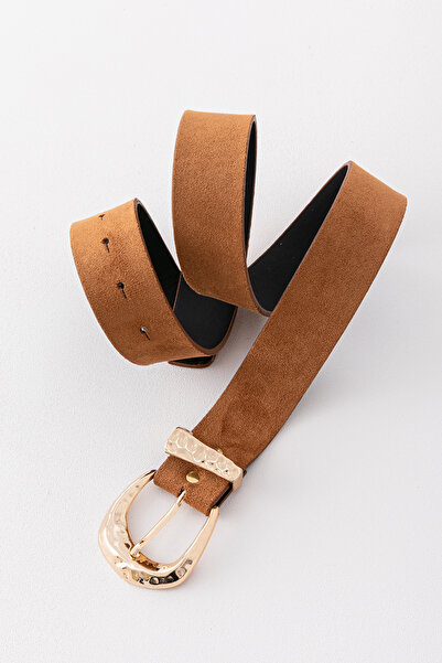 Pantastic Jeans 4.cm Gold Color Suede Women's Waist Belt