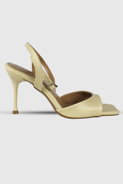 Modezya Magnolia Light Yellow Matte Single Strap Square Toe Ankle Strap Women...