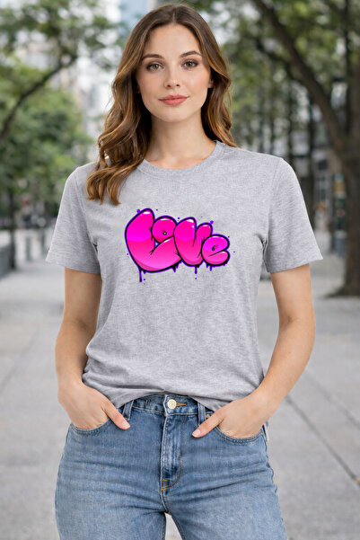 herkesemoda Tricou de bază cu imprimeu Love