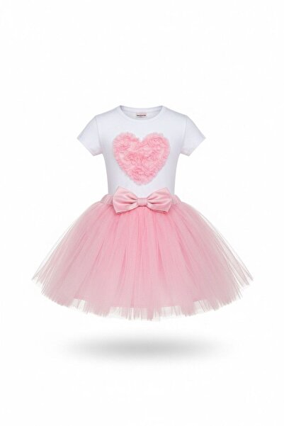 Zeta Group Κοριτσίστικη ροζ τούλινη φούστα με σχέδια Badi Special Occasion Co...