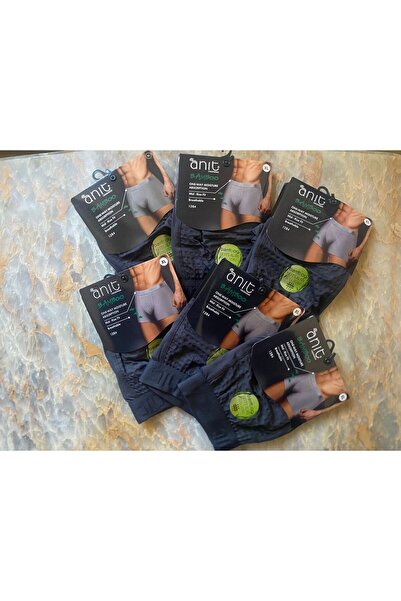 Anıt Men's 96% Bamboo 4% Lycra Breathable Boxer Briefs 6-Piece Single Color -...