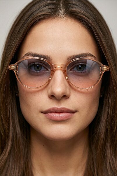 CLAREX Berlin Unisex Retro Transparent Nude Framed Gradient Glass Sunglasses ...