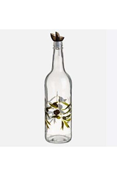OEM Olive Branch Printed Glass Oil Container 780ml