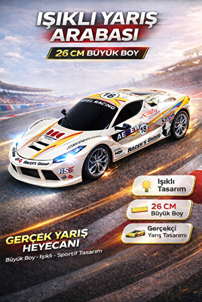 YILDIRIM OYUNCAK Şarjlı LED Işıklı Ferrari Yarış Arabası 26cm | Uzaktan Kuman...