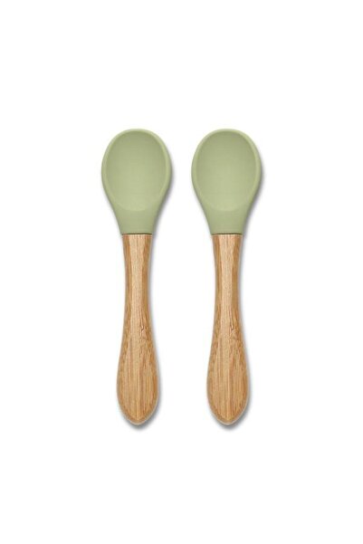 LORELLİ Set 2 lingurite din silicon si bambus Lorelli, forma ergonomica, 6 lu...