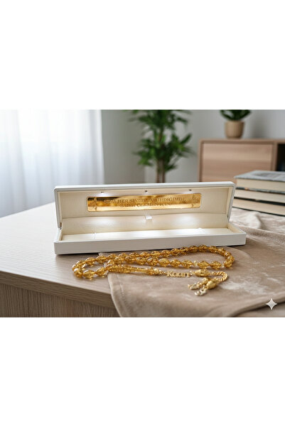 kral hediyelik Altın tozu yapılma kehribar tesbıh altın warak isme özel gümüş...