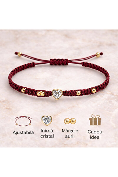OEM Adjustable cherry string bracelet with crystal heart and gold beads - wom...