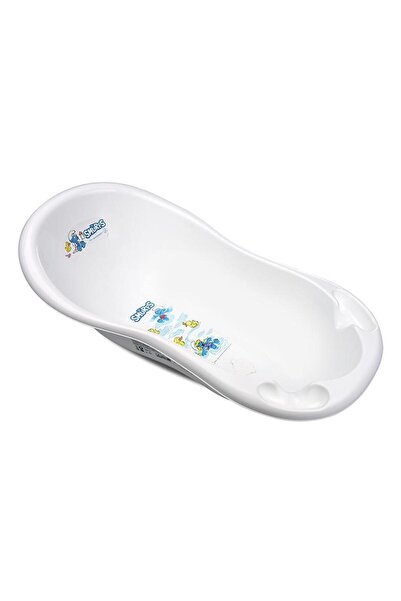 LORELLİ Cadita bebe 100 cm Strumfi White, cu dop de scurgere si baza antialun...