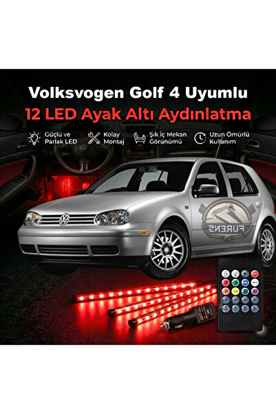 STS Oto Aksesuar Volksvogen Golf 4 Uyumlu RGB Ayak Altı LED 12 Led Kumandalı ...
