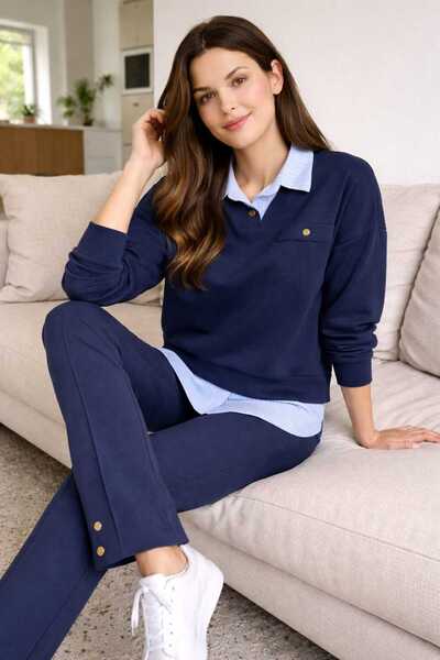 azram gömlek detaylı ikili takım