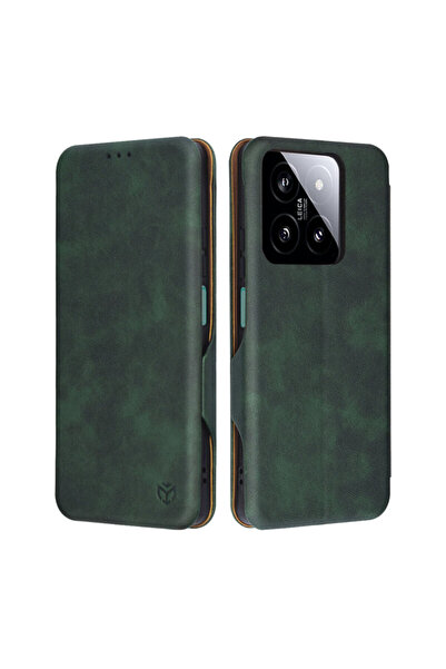 Techsuit Portofel Xiaomi 14 Safe Plus 360°, verde