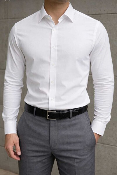 BSA Slim Fit Long Sleeve Easy Ironing Sweat Absorbing Breathable Texture Tie ...