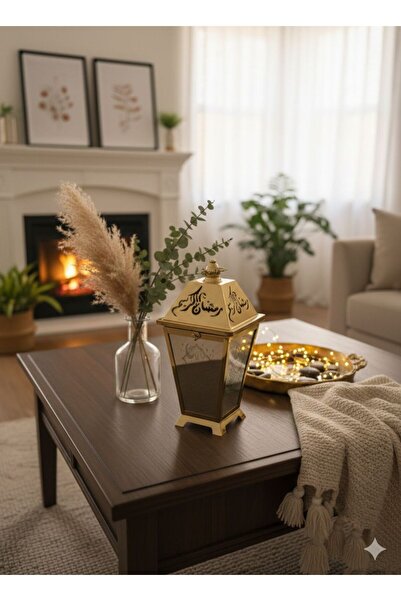 Bin shihoon فانوس كبير ذهبي مع مبخرة