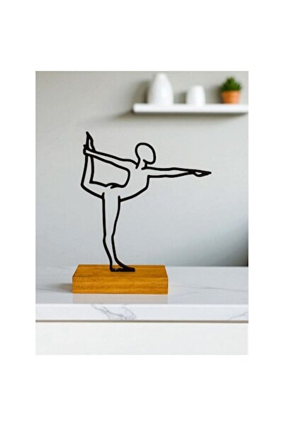 OEM Obiect decorativ de yoga, siluetă de meditație, suport din lemn