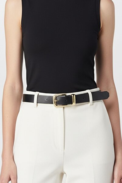 Rays 452 Gold Buckle Belt Black