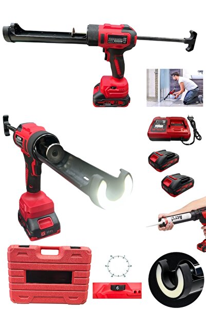 STANVOLT PROFESYONEL AKÜLÜ SİLİKON TABANCASI IŞIKLI ÇİFT AKÜLÜ