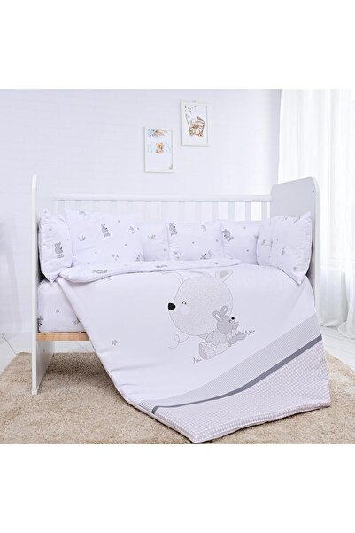 LORELLİ Set lenjerie 7 piese Lily Little Rabbits Grey, bumbac ranforce, pentr...