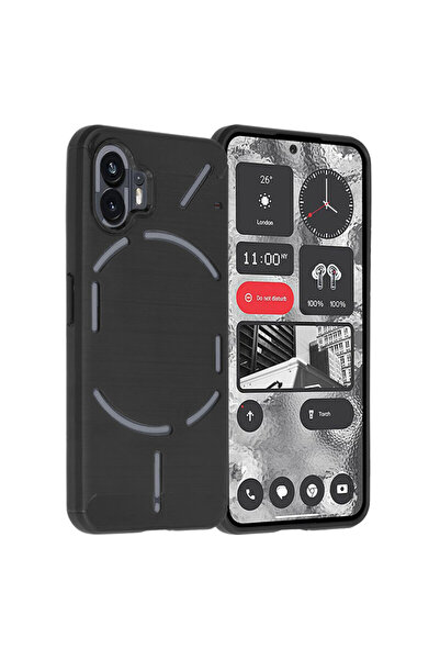 Techsuit Силиконов калъф Nothing Phone (2), карбонов, черен