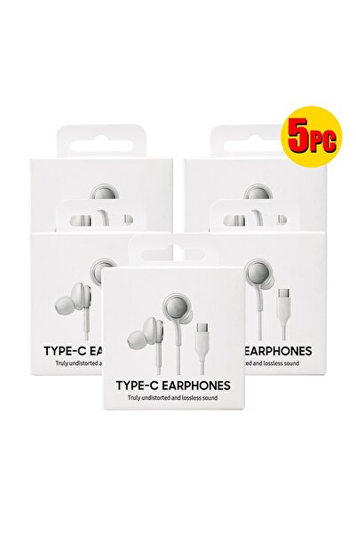 BUYMART 5 PC-Samsung Original Wired Earphones for Note 10, Note 20, S22, S23,...