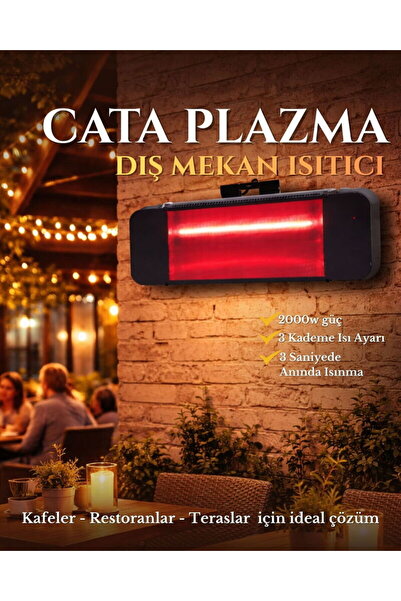 Cata 2000 Watt Kumandalı 3 Kademe Isı Ayarlı Plazma Isıtıcı İP55